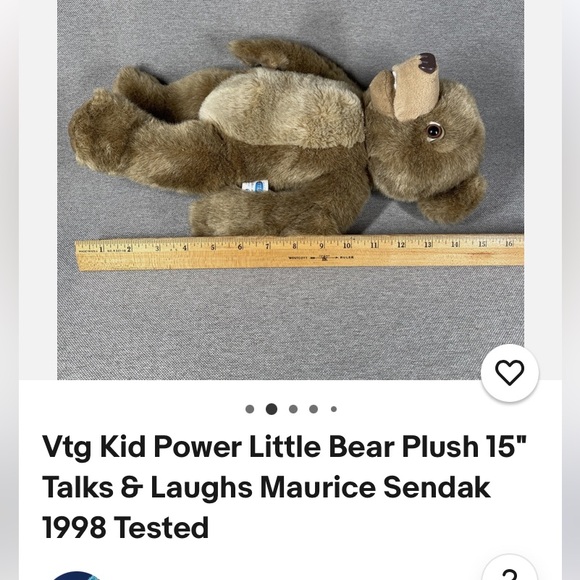 Little Bear Vintage “Kid Power” plush toy - Picture 6 of 6
